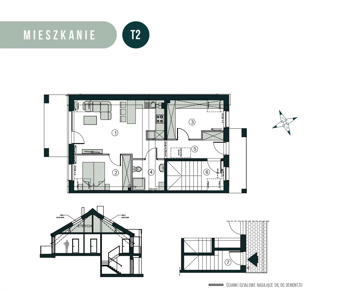 Mieszkanie 66,43 m², piętro 1, oferta nr T2, Aleja Wiśniowa Pogórze, Pogórze, ul. Feliksa Dorsza